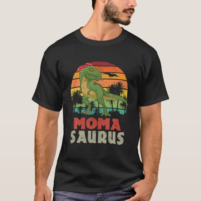 Momasaurus T Rex Dinosaur Family Matching T-Shirt (Vorderseite)