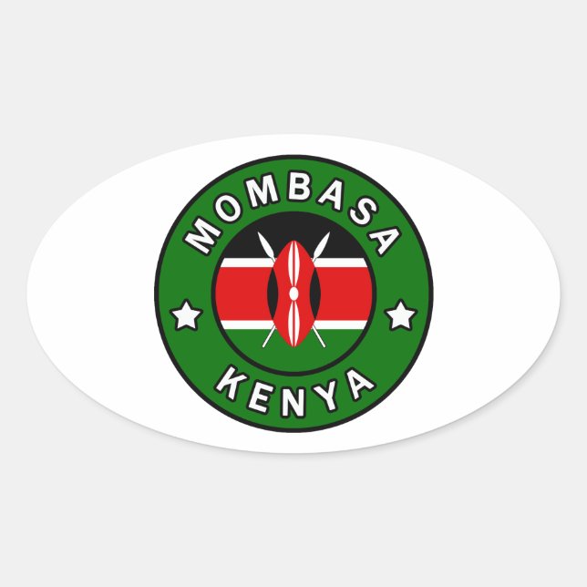 Mombasa Kenya Ovaler Aufkleber (Vorderseite)