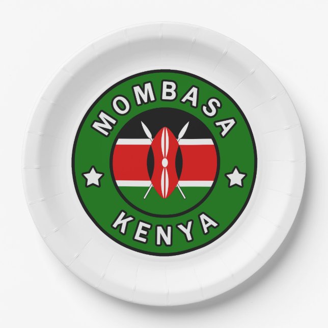 Mombasa Kenya Pappteller (Vorderseite)