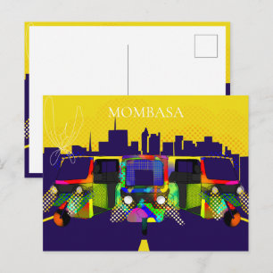 Mombasa Tuk Tuk Pop Art Postkarte