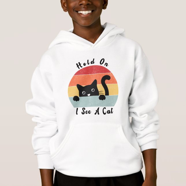 Moment mal, ich sehe eine Katze, einen lustigen Ka Hoodie (Vorderseite)