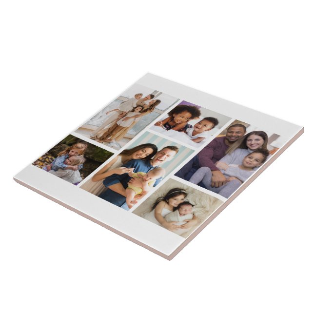 Momente im Fokus: Anpassbare 6-FotoCollage Fliese (Seite)
