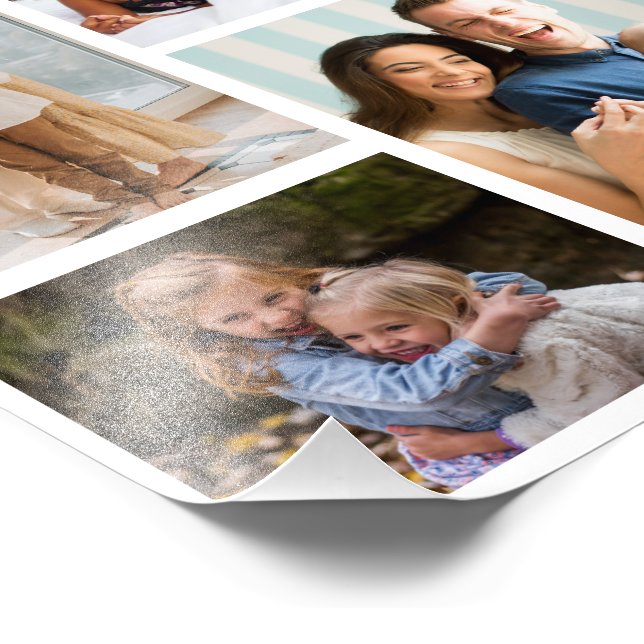 Momente im Fokus: Anpassbare 6-FotoCollage Fotodruck (Ecke)