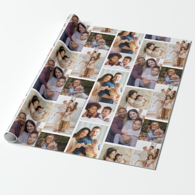 Momente im Fokus: Anpassbare 6-FotoCollage Geschenkpapier (Ungerollt)