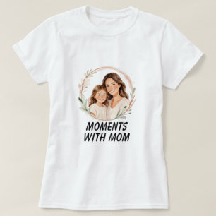 Momente mit Mama Mutter-Tochter-Blumen-Porträt-T-S T-Shirt