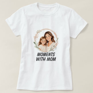 Momente mit Mama Mutter-Tochter-Blumen-Porträt-T-S T-Shirt