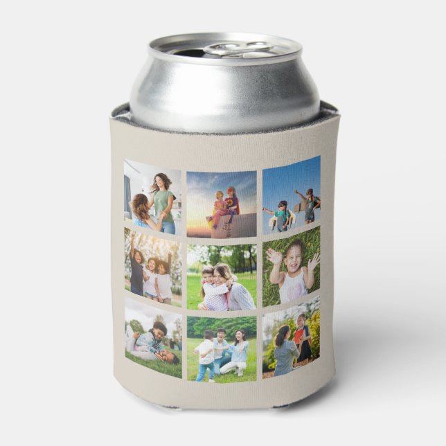 Momente Treasured: Anpassbare 9-FotoCollage Dosenkühler (Kanne Vorderseite)
