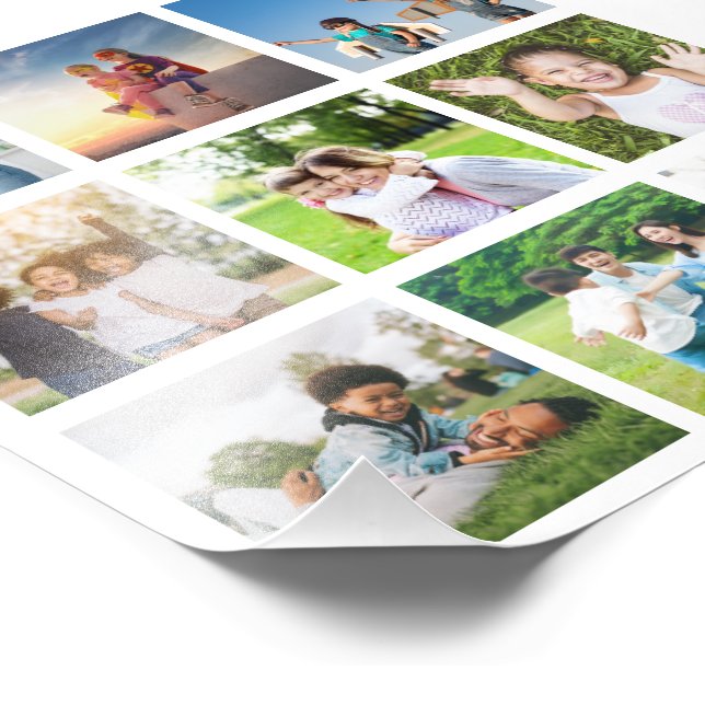 Momente Treasured: Anpassbare 9-FotoCollage Fotodruck (Ecke)