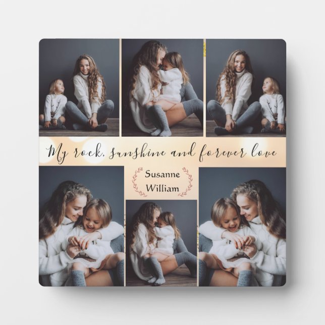 Momente zur Erinnerung: Mama und Kind Personalisie Fotoplatte (Vorderseite)