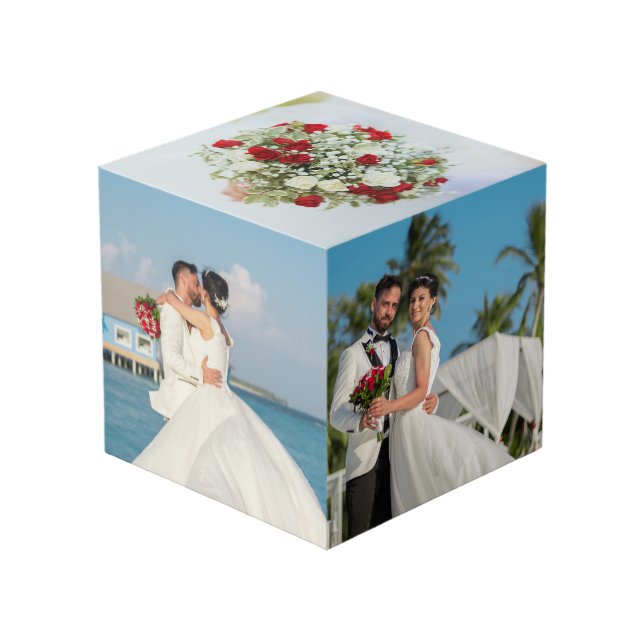 Moments spéciaux mariages Photo Cube Newlyweds Cad (Angle devant)