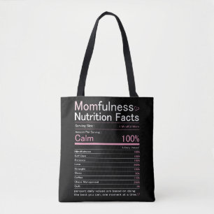 Momfulness Nährwertangaben Typografie Kunst Tasche