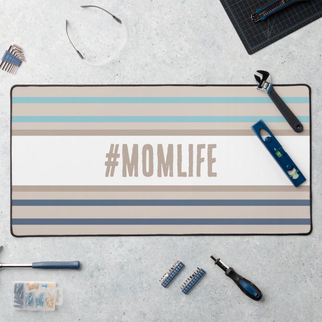 Momlife bleu turquoise et beige (Desk Mat #momlife)