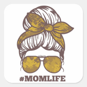 #MOMLIFE lustige Geschenkidee für Mutter Quadratischer Aufkleber