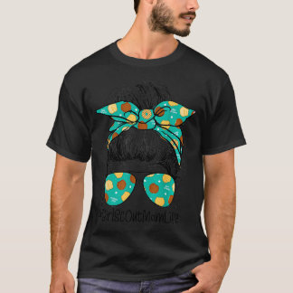 Momlife Messy Bun Scout für Girls Cookie Mama Moth T-Shirt