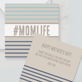 Momlife türkis blau und beige mitteilungskarte