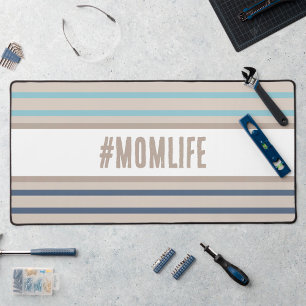 Momlife türkis blau und beige schreibtischunterlage