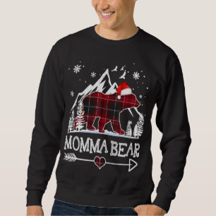 Momma Bear Christmas Pajama Red Kariert Buffalo Fa Sweatshirt