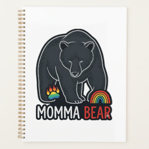 Momma Bear Regenbogen Vintage Gravur-Shirt-Design  Planer