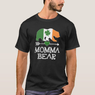 Momma Bear St Patricks Day Irish Green Kariert Fam T-Shirt