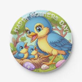 Momma Bird Mother Day Pappteller
