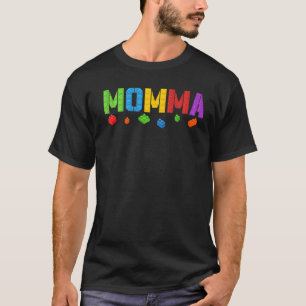Momma Blocks Master Builder Brick Builder Birthda T-Shirt