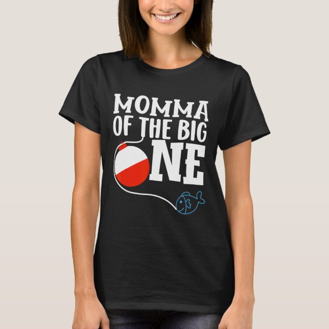 Momma des großen Fangjungs, der zum ersten Geburts T-Shirt (Vorderseite)