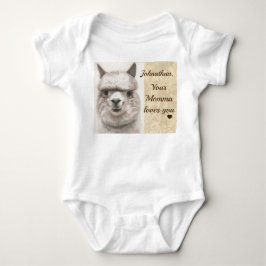 Momma Llama sagt, ich LIEBE DIR Custom Baby's NAME Baby Strampler