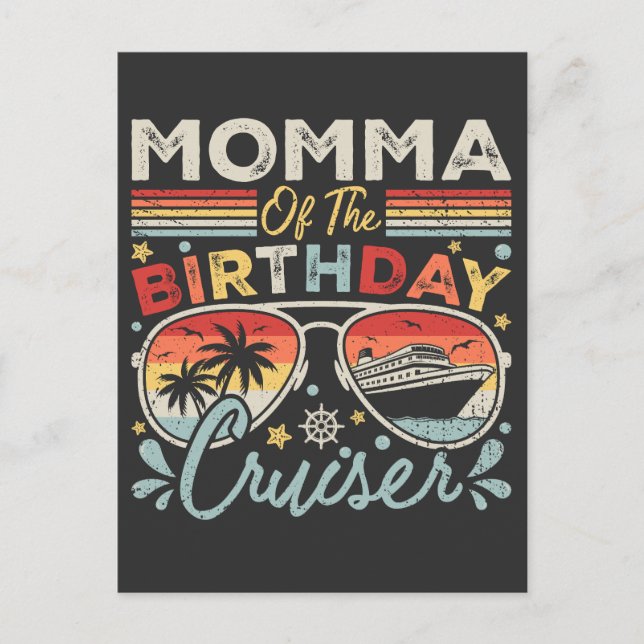 Momma of the Birthday Cruiser Vacation Postkarte (Vorderseite)