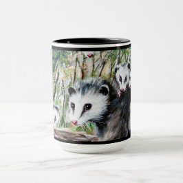 Momma Opossum und Babies Tasse
