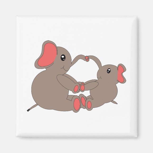 Momma und Baby Elephant Magnet (Vorne)