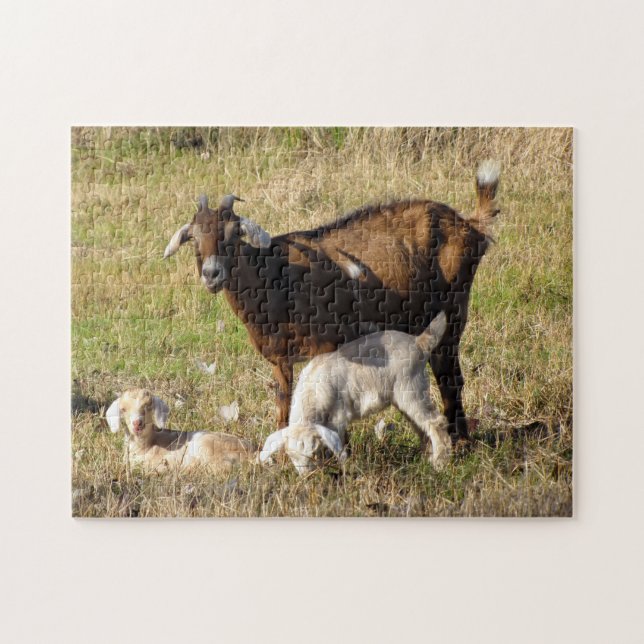 Momma und Baby Goats Puzzle (Horizontal)
