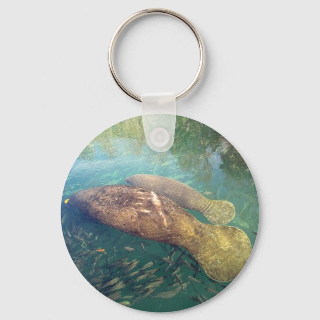 Momma und Baby Manatee - Schlüsselanhänger (Vorderseite)