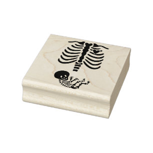 Momma und Baby Skeleton Gummistempel