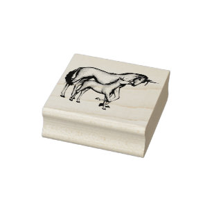 Momma und Baby Unicorn Gummistempel