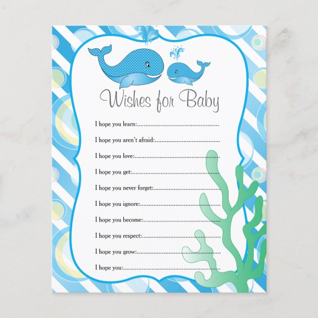 Momma Whale und ihr Baby Boy - Wünsche Flyer (Vorne)