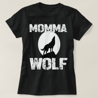 Momma Wolf Mond Silhouette Design T-Shirt