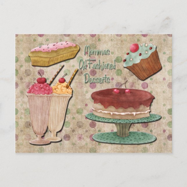 Mommas altmodische Desserts Postkarte (Vorderseite)