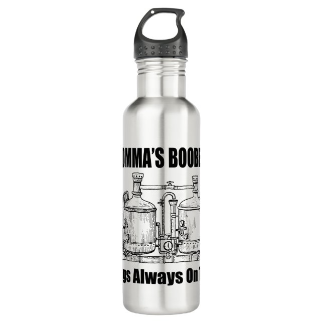Mommas Boobery Jugs immer Gestochen Edelstahlflasche (Vorderseite)