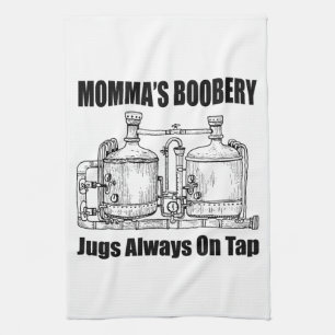 Mommas Boobery Jugs immer Gestochen Geschirrtuch