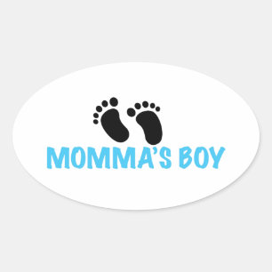 Mommas Junge Ovaler Aufkleber