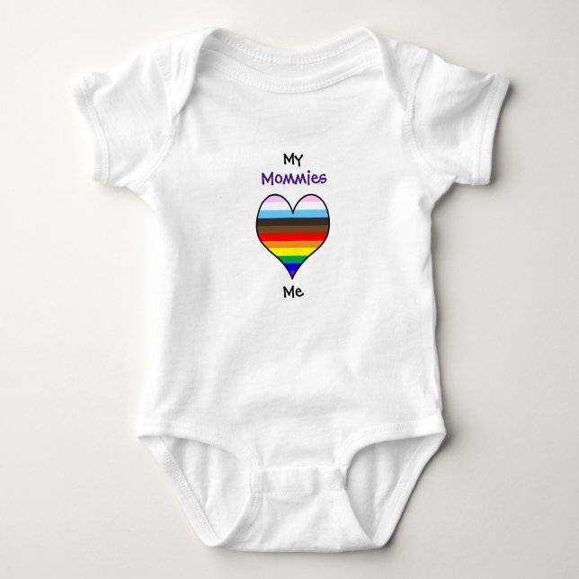 Mommies Rainbow Heart Baby Bodysuit Strampler (Vorderseite)