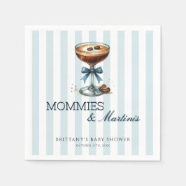 Mommies und Martinis Blue Bow Boy Baby Shower Serviette