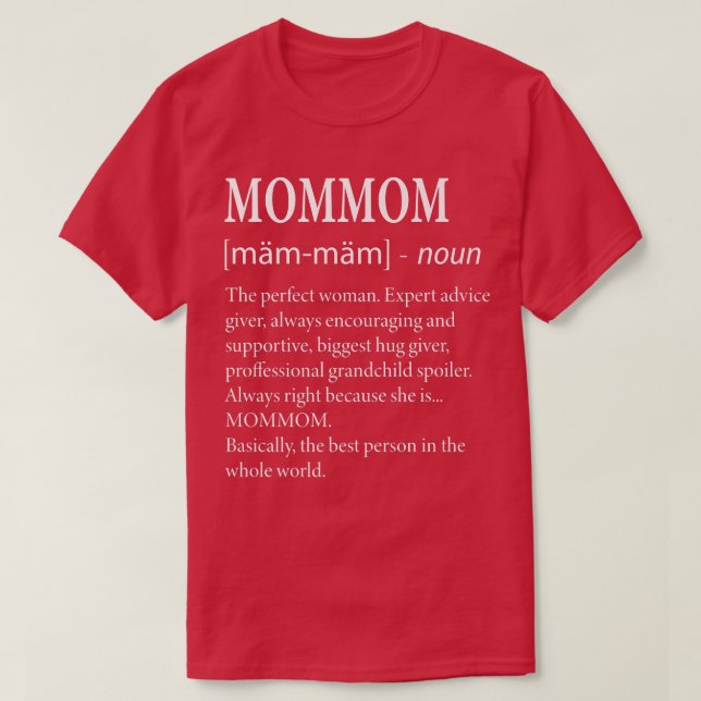 Mommom Definition  Funny Grandma  T-Shirt (Design vorne)