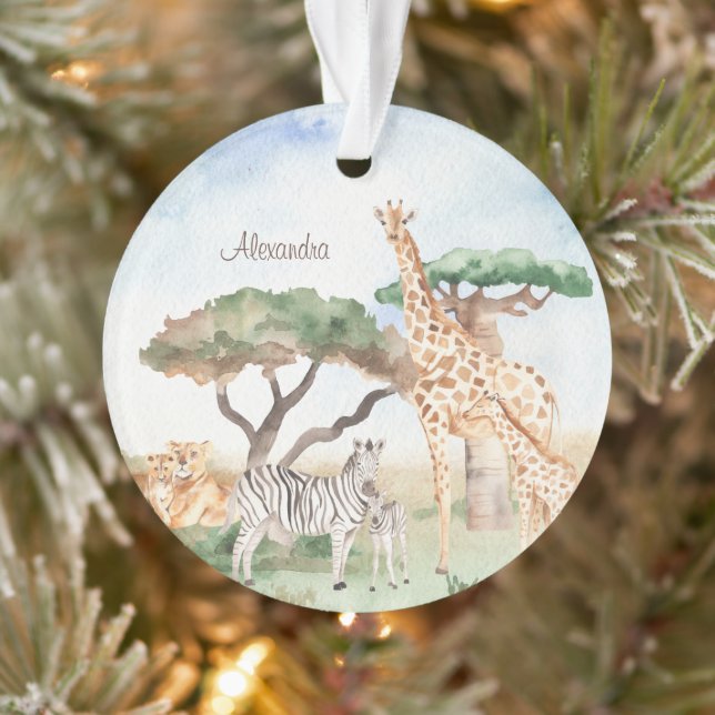 Mommy and Baby African Animal Christmas Ornament (Baum)
