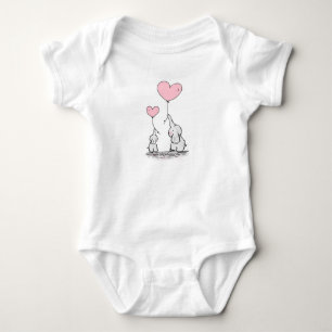 Mommy and Baby Elephant 1-Stück Baby Kleidung Strampler