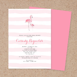 Mommy and baby girl Flamingo Baby Shower Einladung