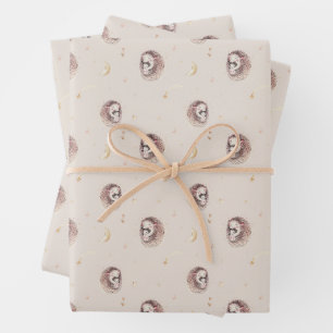 Mommy and Baby Igel Pattern Woodland Geschenkpapier Set