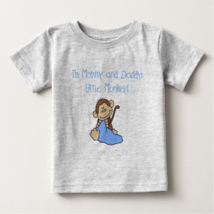 Mommy and Daddy's Monkey - Blaue Hemden und Gesche Baby T-shirt