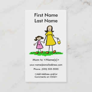 Mommy and Daughter Custom Calling Playdate Cards Telefonnummerkarte