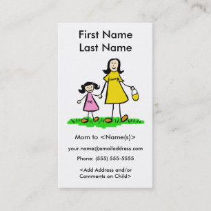 Mommy and Daughter Custom Calling Playdate Cards Telefonnummerkarte
